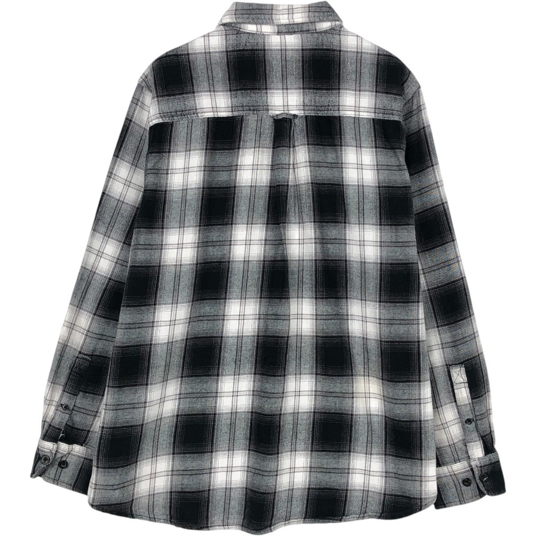 WOOLRICH Ombre Check Long Sleeve Light Nell Check Shirt, Men's XL cotton black type Vintage Second Hand
