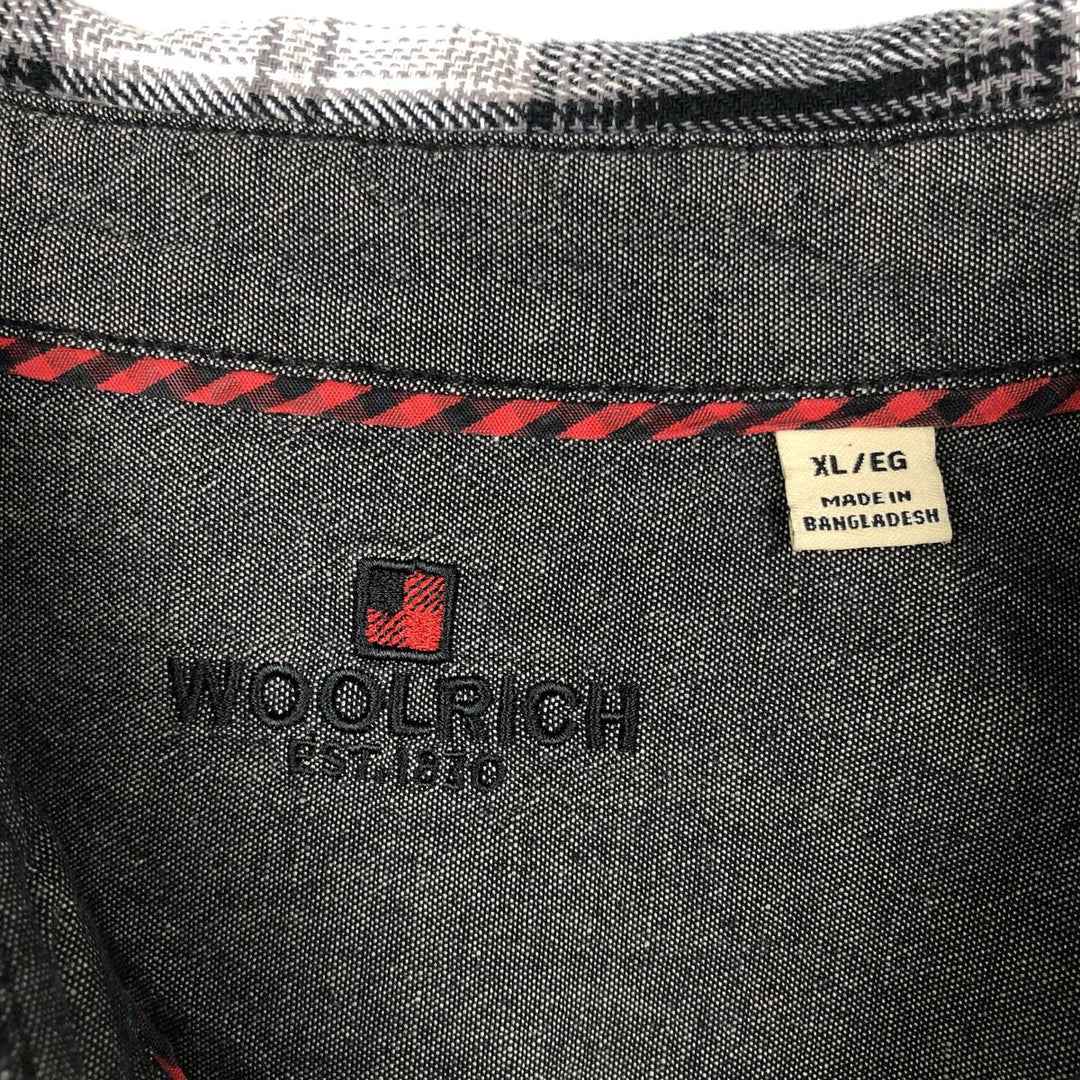WOOLRICH Ombre Check Long Sleeve Light Nell Check Shirt, Men's XL cotton black type Vintage Second Hand