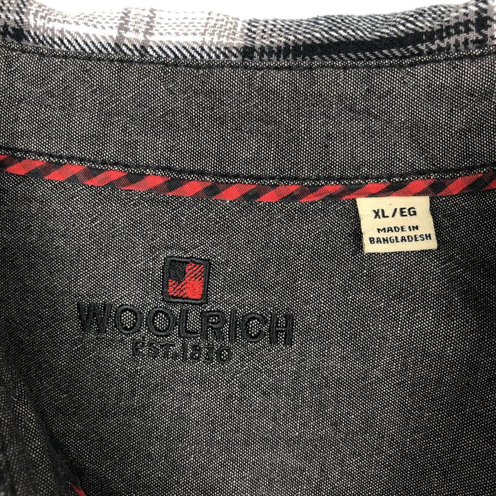 WOOLRICH Ombre Check Long Sleeve Light Nell Check Shirt, Men's XL cotton black type Vintage Second Hand
