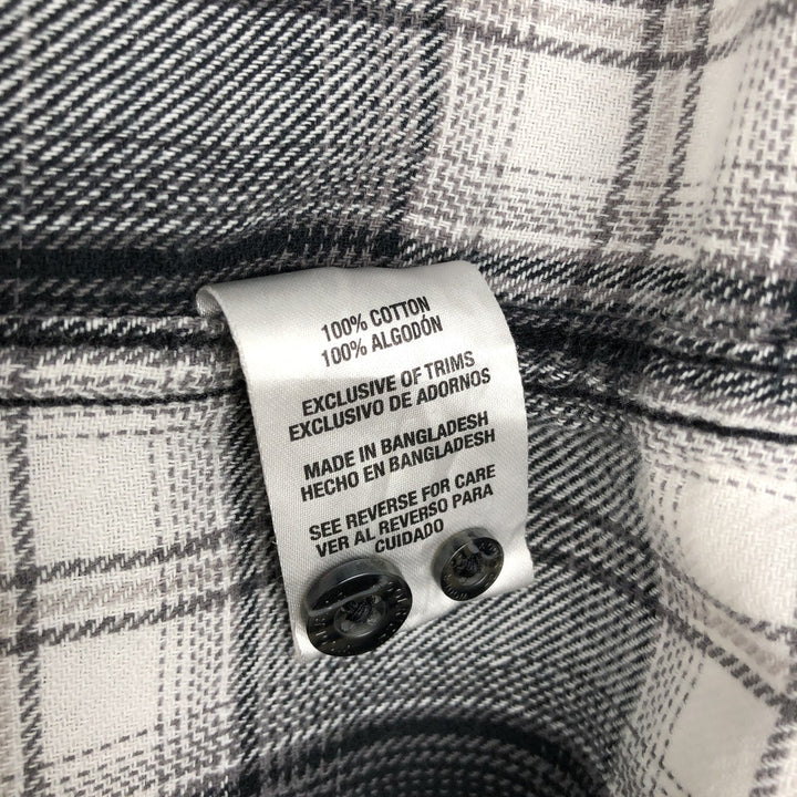 WOOLRICH Ombre Check Long Sleeve Light Nell Check Shirt, Men's XL cotton black type Vintage Second Hand