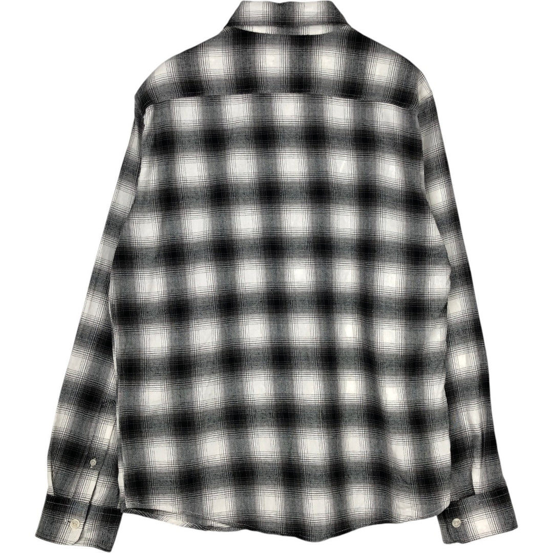 GAP STANDARD FIT Ombre Check Long Sleeve Flannel Check Shirt (Men's Size M) cotton white type Vintage Second Hand