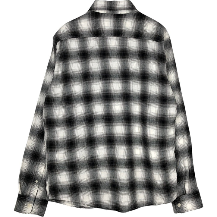 GAP STANDARD FIT Ombre Check Long Sleeve Flannel Check Shirt (Men's Size M) cotton white type Vintage Second Hand