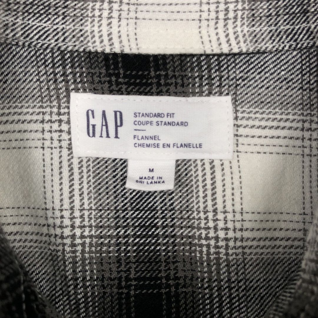 GAP STANDARD FIT Ombre Check Long Sleeve Flannel Check Shirt (Men's Size M) cotton white type Vintage Second Hand