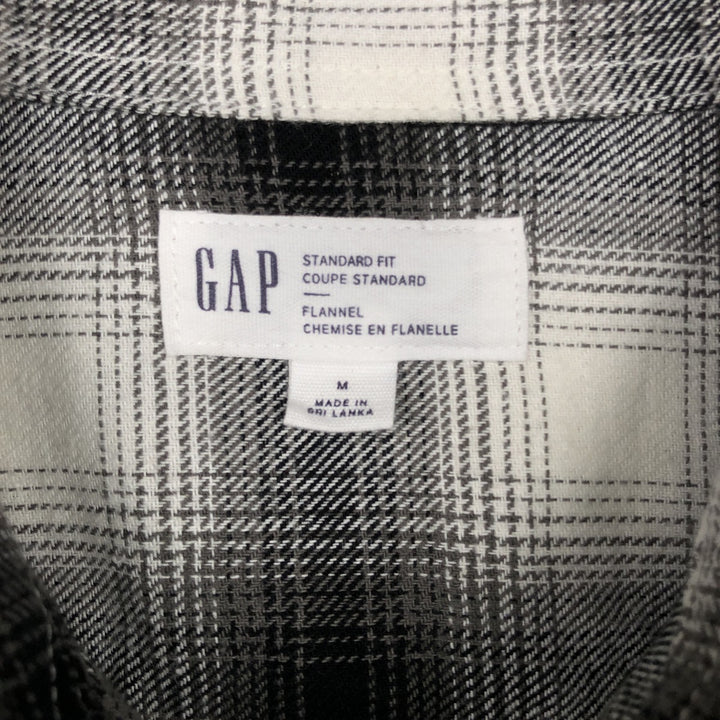 GAP STANDARD FIT Ombre Check Long Sleeve Flannel Check Shirt (Men's Size M) cotton white type Vintage Second Hand