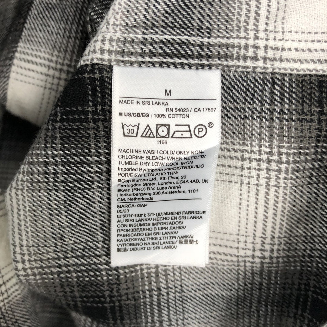 GAP STANDARD FIT Ombre Check Long Sleeve Flannel Check Shirt (Men's Size M) cotton white type Vintage Second Hand