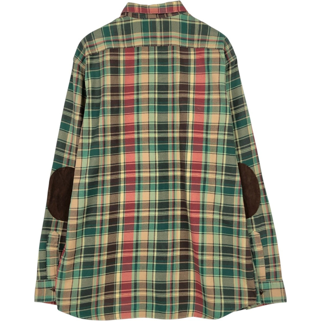 Ralph Lauren POLO by Ralph Lauren Long Sleeve Flannel Check Shirt Men's Size L unclear green type yellow green Vintage Second Hand