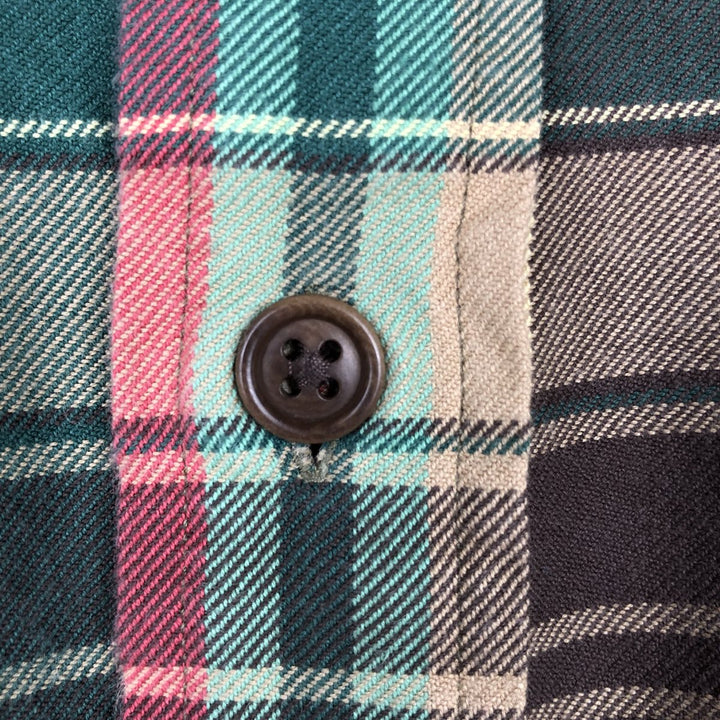 Ralph Lauren POLO by Ralph Lauren Long Sleeve Flannel Check Shirt Men's Size L unclear green type yellow green Vintage Second Hand