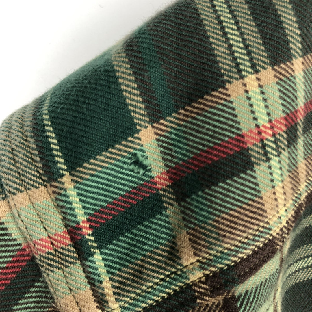 Ralph Lauren POLO by Ralph Lauren Long Sleeve Flannel Check Shirt Men's Size L unclear green type yellow green Vintage Second Hand