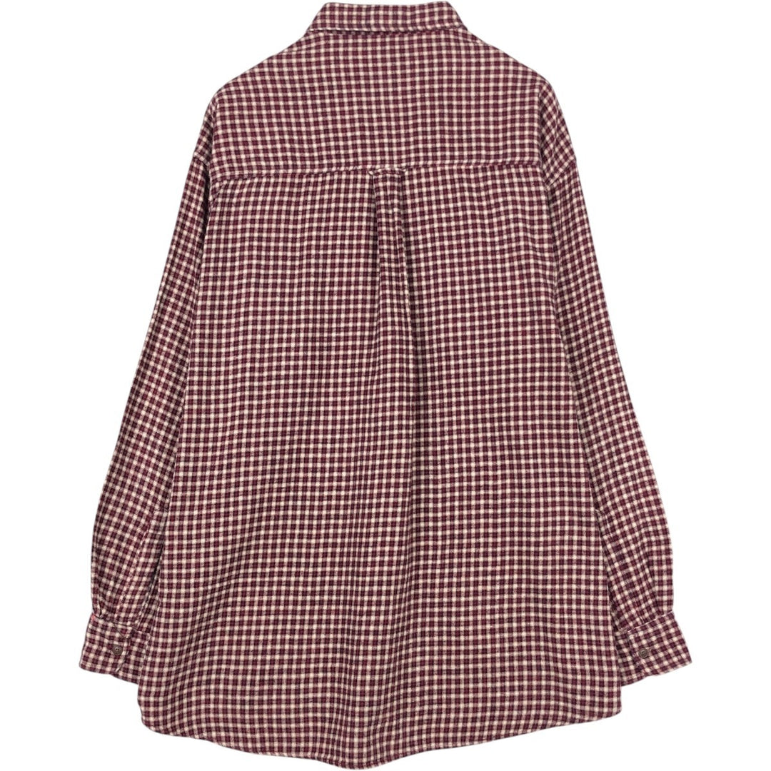 Ralph Lauren CHAPS Long-Sleeve Button-Down Light Flannel Check Shirt, Men's Size XXL (approx.) cotton red type Vintage Second Hand