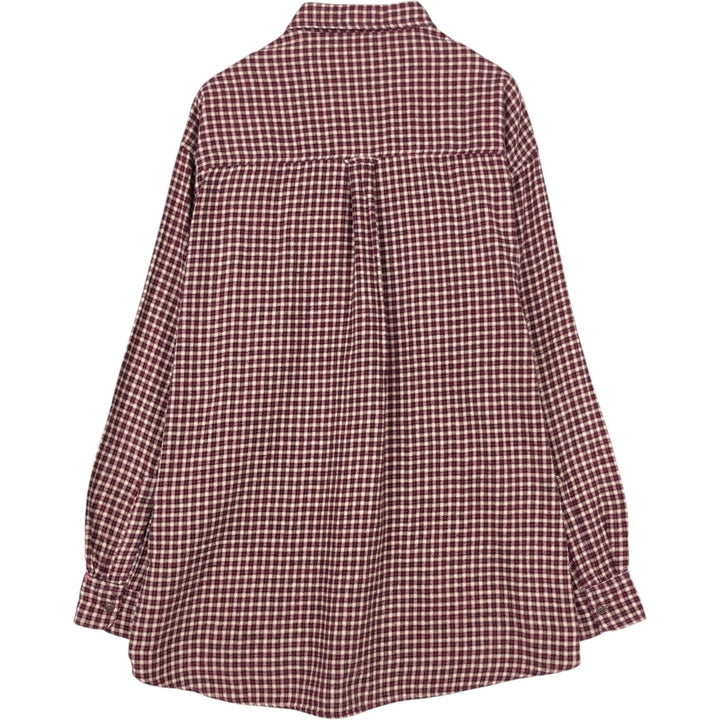 Ralph Lauren CHAPS Long-Sleeve Button-Down Light Flannel Check Shirt, Men's Size XXL (approx.) cotton red type Vintage Second Hand
