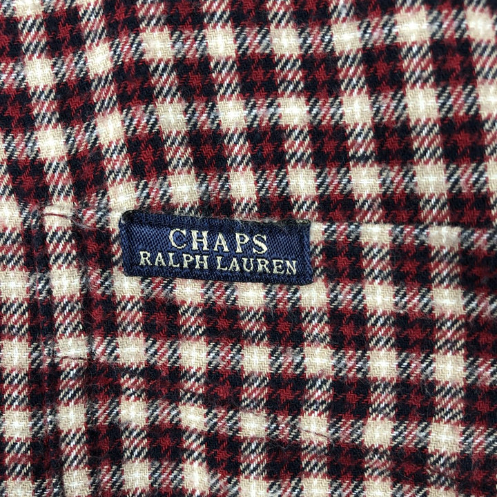 Ralph Lauren CHAPS Long-Sleeve Button-Down Light Flannel Check Shirt, Men's Size XXL (approx.) cotton red type Vintage Second Hand
