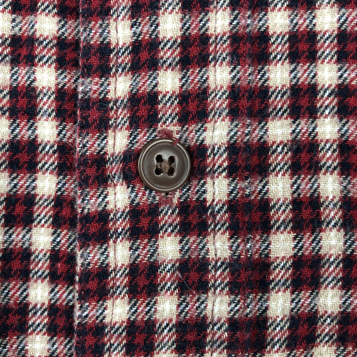 Ralph Lauren CHAPS Long-Sleeve Button-Down Light Flannel Check Shirt, Men's Size XXL (approx.) cotton red type Vintage Second Hand