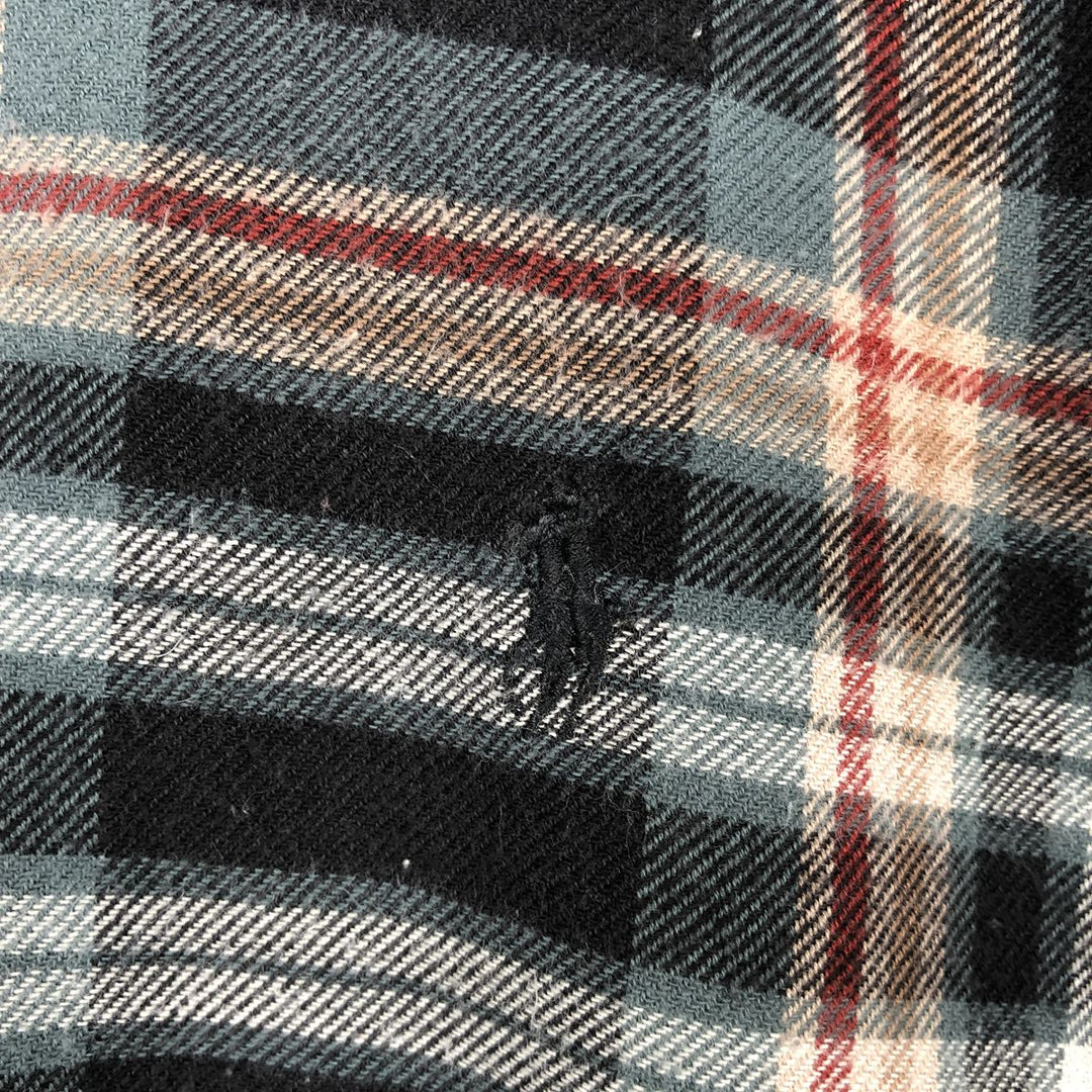 Ralph Lauren BLAKE Long-Sleeve Button-Down Light Flannel Check Shirt, Men's Size M (approx.) cotton black type Vintage Second Hand