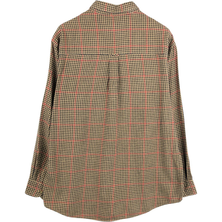 Ralph Lauren CHAPS long-sleeved button-down light flannel check shirt, men's size XL cotton oro legacy Vintage Second Hand