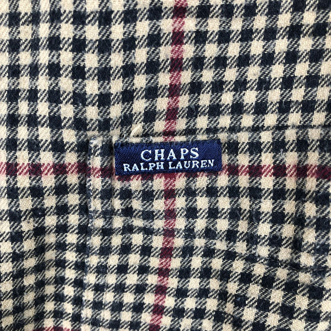Ralph Lauren CHAPS long-sleeved button-down light flannel check shirt, men's size XL cotton oro legacy Vintage Second Hand