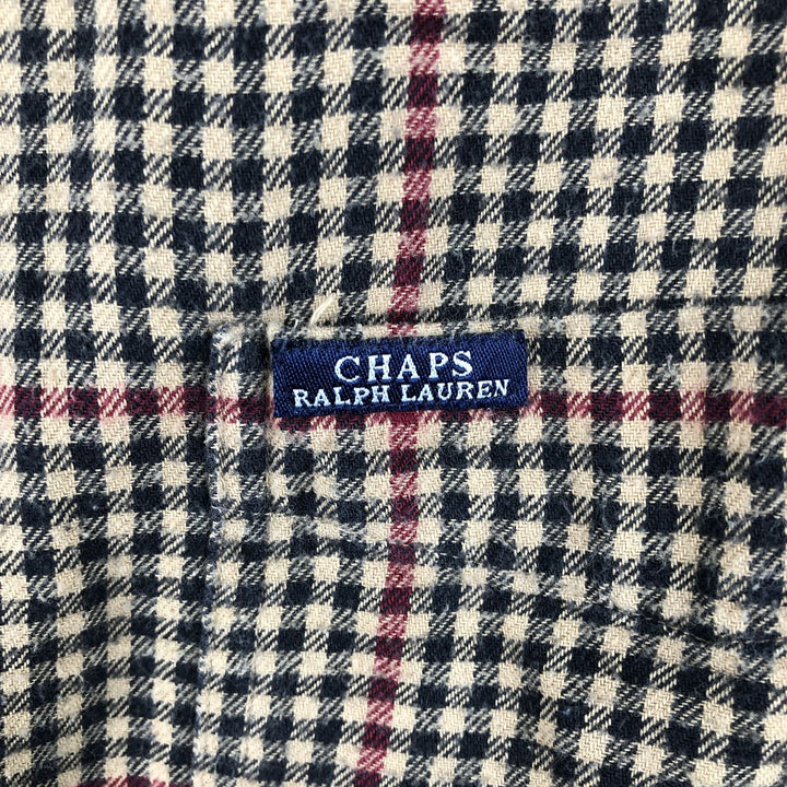 Ralph Lauren CHAPS long-sleeved button-down light flannel check shirt, men's size XL cotton oro legacy Vintage Second Hand