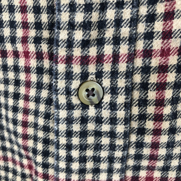 Ralph Lauren CHAPS long-sleeved button-down light flannel check shirt, men's size XL cotton oro legacy Vintage Second Hand