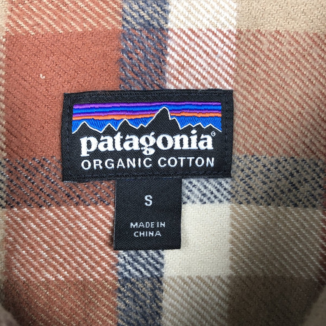 Patagonia 53947FA19 Camouflage Pattern Long-Sleeve Flannel Check Shirt (Men's Size S) Organic cotton Khaki type Vintage Second Hand