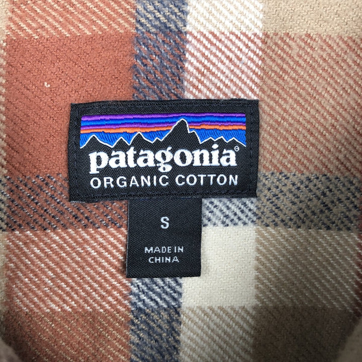 Patagonia 53947FA19 Camouflage Pattern Long-Sleeve Flannel Check Shirt (Men's Size S) Organic cotton Khaki type Vintage Second Hand