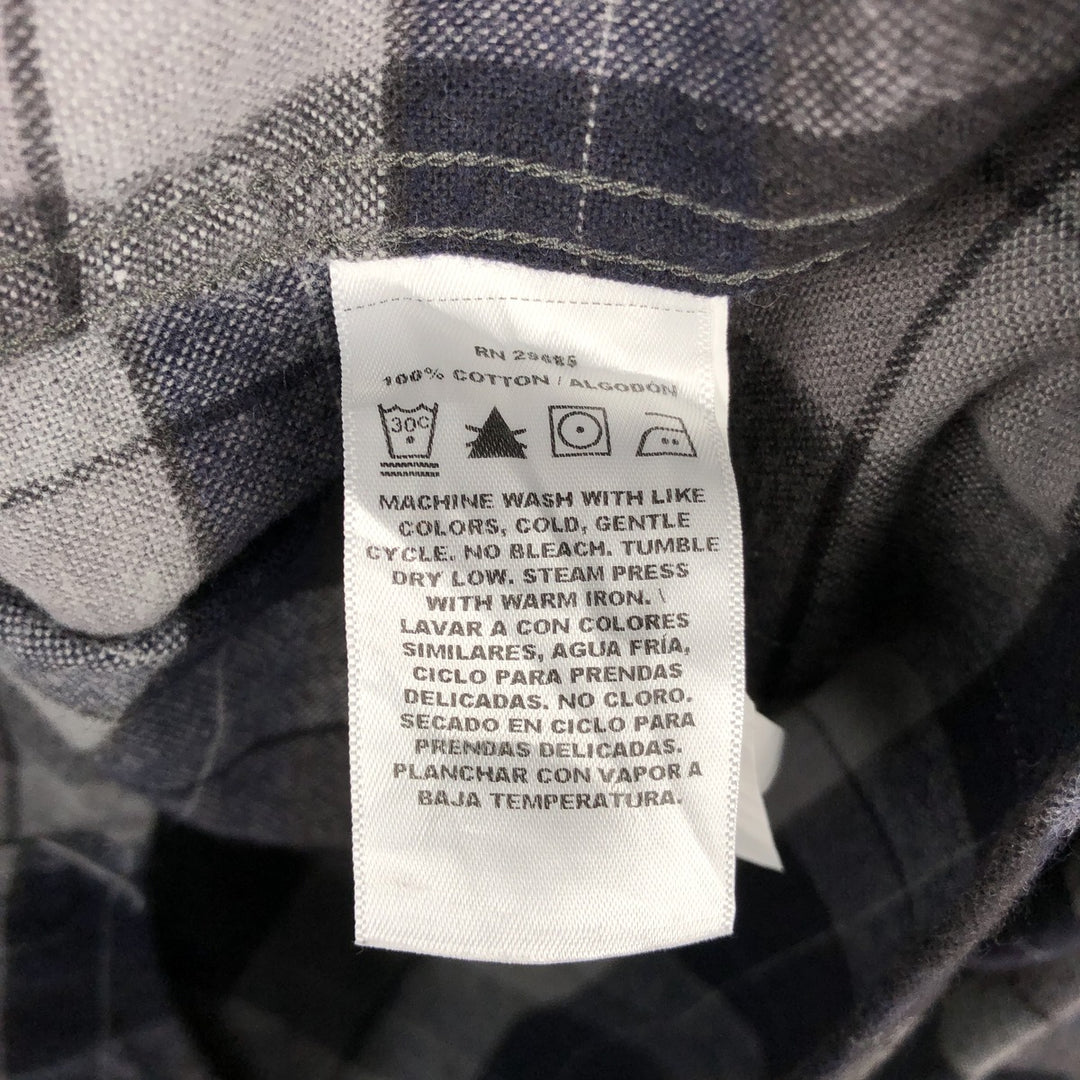 Pendleton MASON Long-Sleeve Button-Down Flannel Check Shirt, Men's Size XL (approx.) unclear black type Vintage Second Hand