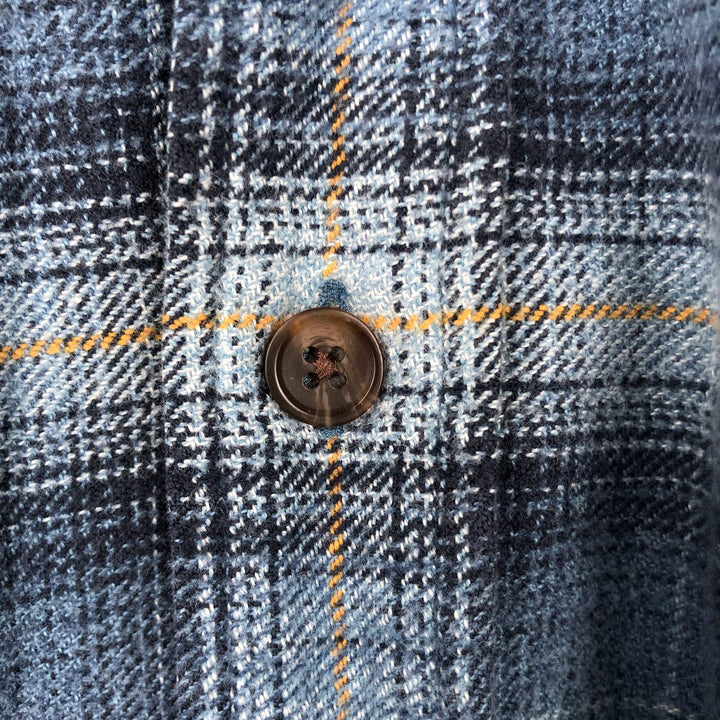 90s-00'S St. John's Bay Long-Sleeve Flannel Check Shirt, Men's Size M (approx.), Vintage cotton blue type Vintage Second Hand
