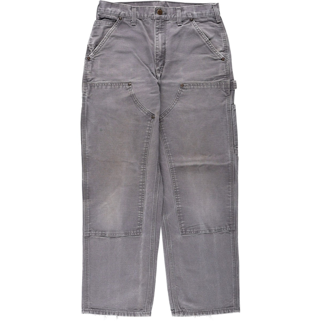 00'S Carhartt Dungaree Fit Double Knee Duck Painter Pants Men's W32 equivalent cotton Charcoal Vintage Second Hand