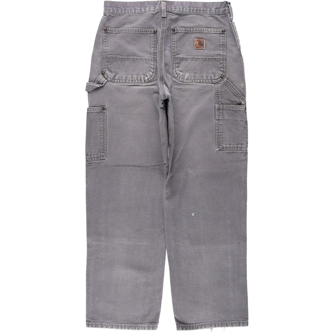 00'S Carhartt Dungaree Fit Double Knee Duck Painter Pants Men's W32 equivalent cotton Charcoal Vintage Second Hand