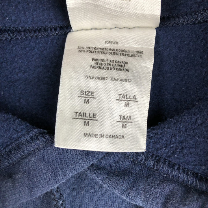 2000'S adidas sweatshirt pullover hoodie, Made in Canada, Men's size M cotton navy blue type Vintage Second Hand