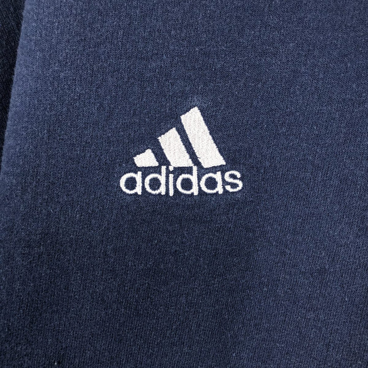 2000'S adidas sweatshirt pullover hoodie, Made in Canada, Men's size M cotton navy blue type Vintage Second Hand