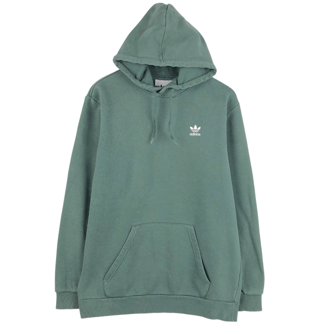 Adidas Originals Sweatshirt Pullover Hoodie, Men's Size M cotton Green type dark green Vintage Second Hand