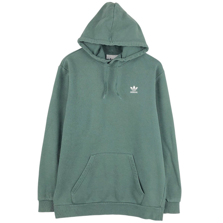 Adidas Originals Sweatshirt Pullover Hoodie, Men's Size M cotton Green type dark green Vintage Second Hand
