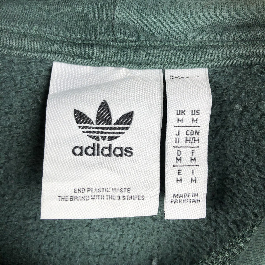 Adidas Originals Sweatshirt Pullover Hoodie, Men's Size M cotton Green type dark green Vintage Second Hand