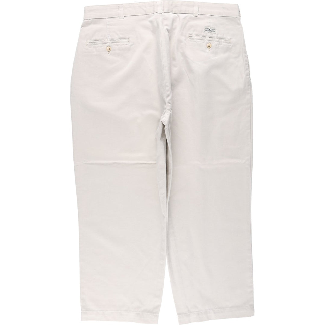 Ralph Lauren POLO RALPH LAUREN ANDREW PANT Two-pleat Chino Pants Men's W37 equivalent cotton ivory Vintage Second Hand