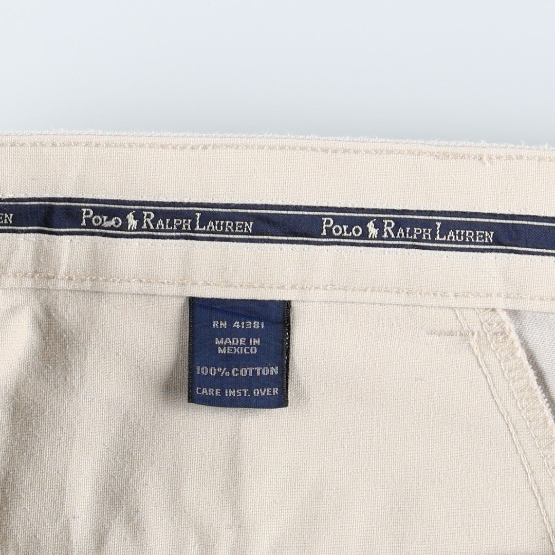 Ralph Lauren POLO RALPH LAUREN ANDREW PANT Two-pleat Chino Pants Men's W37 equivalent cotton ivory Vintage Second Hand