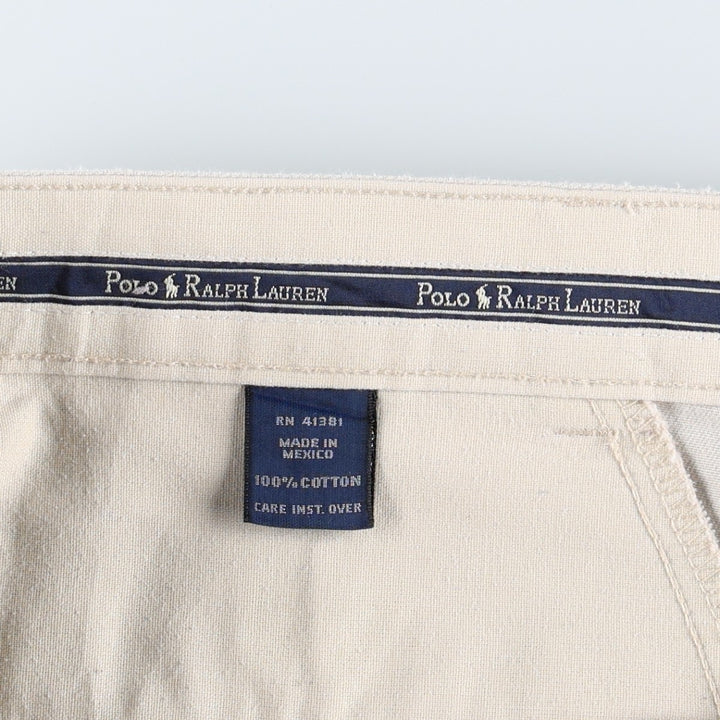 Ralph Lauren POLO RALPH LAUREN ANDREW PANT Two-pleat Chino Pants Men's W37 equivalent cotton ivory Vintage Second Hand