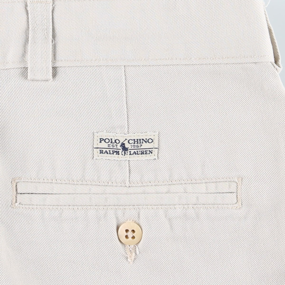 Ralph Lauren POLO RALPH LAUREN ANDREW PANT Two-pleat Chino Pants Men's W37 equivalent cotton ivory Vintage Second Hand
