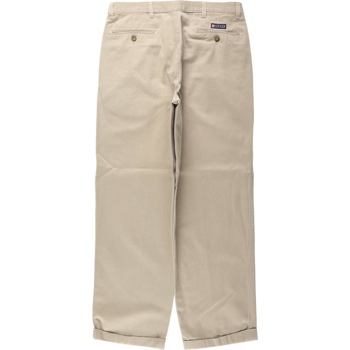Ralph Lauren CHAPS Two-Pleat Chino Pants, Men's Size W34 (approx.) cotton Beige type Vintage Second Hand