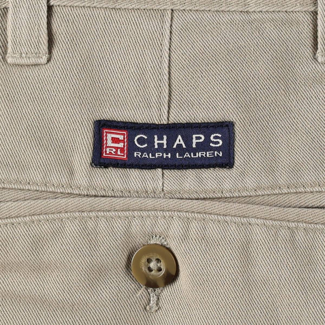 Ralph Lauren CHAPS Two-Pleat Chino Pants, Men's Size W34 (approx.) cotton Beige type Vintage Second Hand