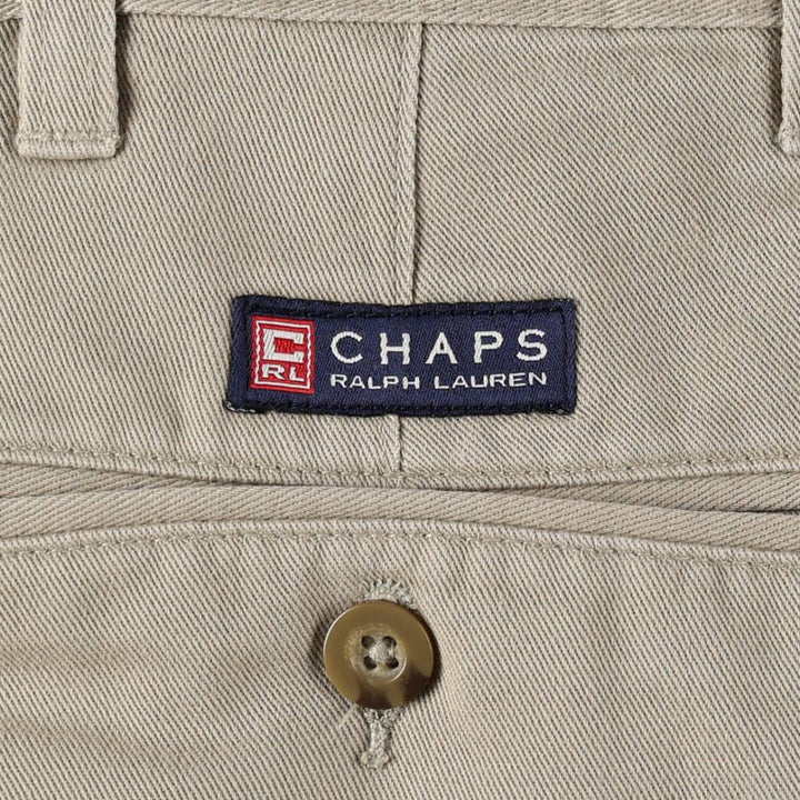 Ralph Lauren CHAPS Two-Pleat Chino Pants, Men's Size W34 (approx.) cotton Beige type Vintage Second Hand