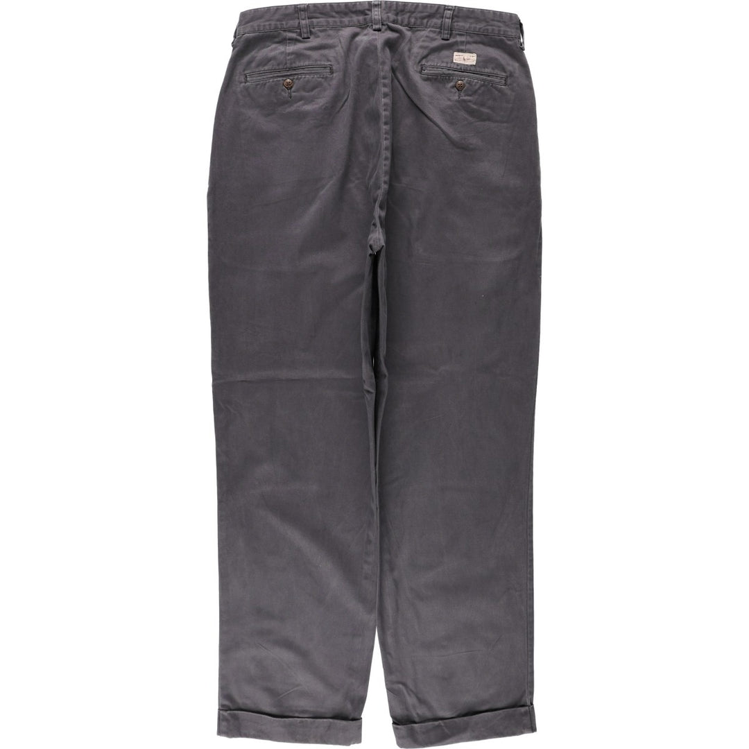 Ralph Lauren POLO by Ralph Lauren HAMMOND PANT Two-Pleat Chino Pants Size 36 cotton Charcoal Vintage Second Hand