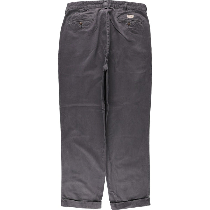 Ralph Lauren POLO by Ralph Lauren HAMMOND PANT Two-Pleat Chino Pants Size 36 cotton Charcoal Vintage Second Hand