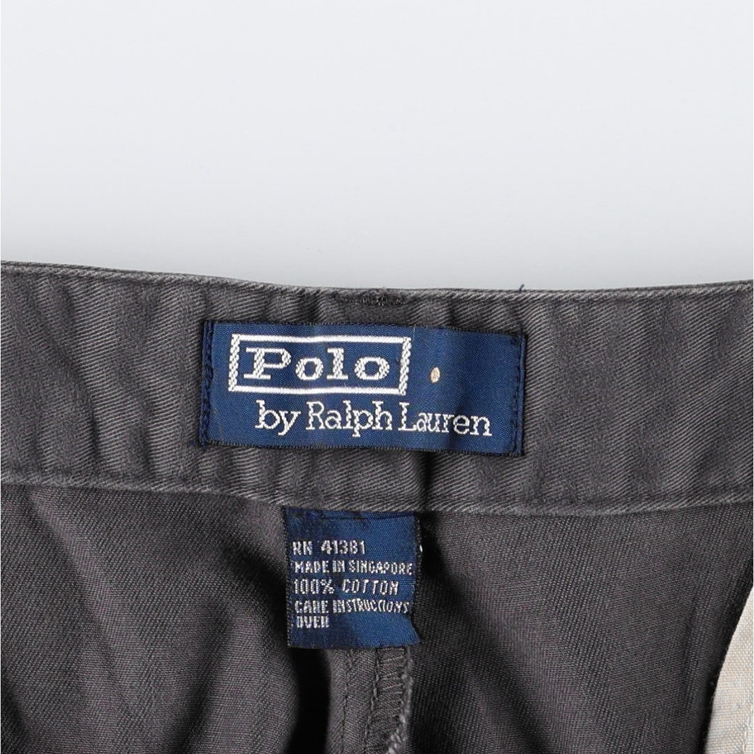 Ralph Lauren POLO by Ralph Lauren HAMMOND PANT Two-Pleat Chino Pants Size 36 cotton Charcoal Vintage Second Hand