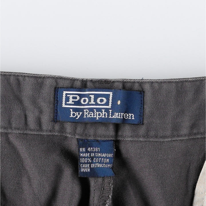 Ralph Lauren POLO by Ralph Lauren HAMMOND PANT Two-Pleat Chino Pants Size 36 cotton Charcoal Vintage Second Hand