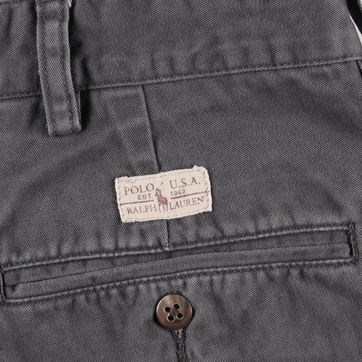 Ralph Lauren POLO by Ralph Lauren HAMMOND PANT Two-Pleat Chino Pants Size 36 cotton Charcoal Vintage Second Hand