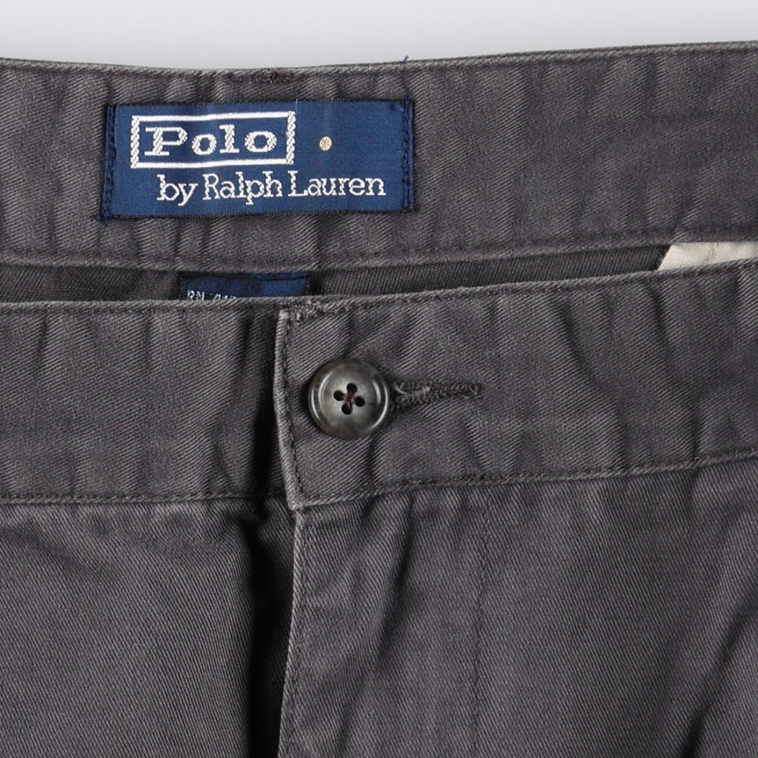 Ralph Lauren POLO by Ralph Lauren HAMMOND PANT Two-Pleat Chino Pants Size 36 cotton Charcoal Vintage Second Hand