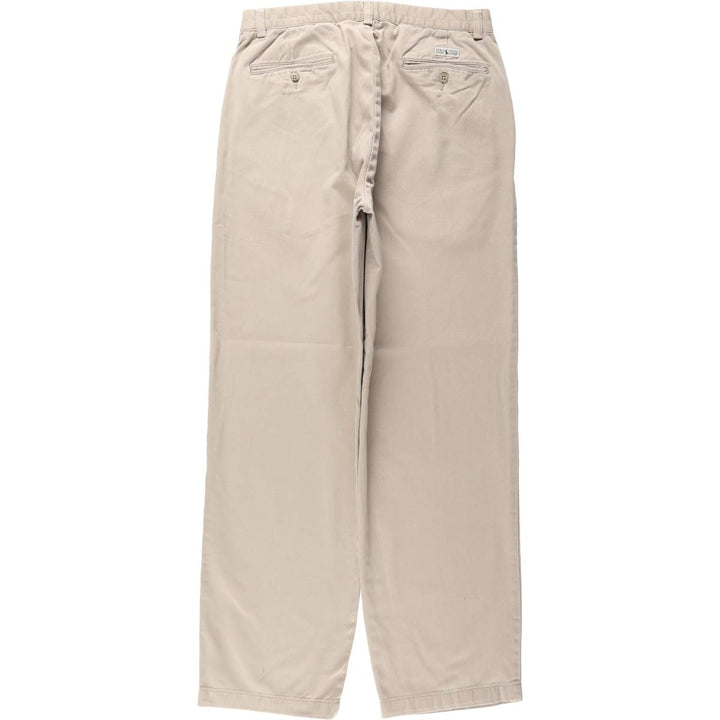 Ralph Lauren POLO by Ralph Lauren ANDREW PANT, two-pleat chino pants, men's, W32 equivalent cotton Beige type Vintage Second Hand