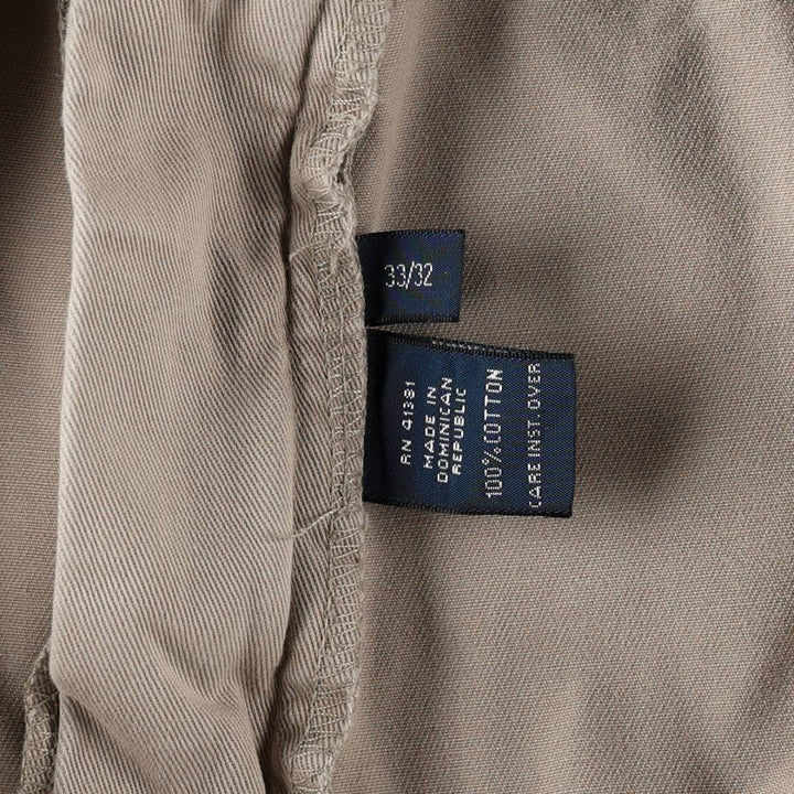 Ralph Lauren POLO by Ralph Lauren ANDREW PANT, two-pleat chino pants, men's, W32 equivalent cotton Beige type Vintage Second Hand
