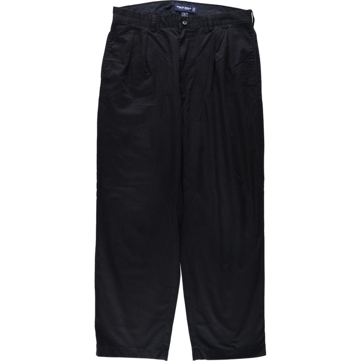 Ralph Lauren POLO GOLF Classic Golf Pant, two-pleat chino pants, men's size W34. polyester navy blue type Vintage Second Hand