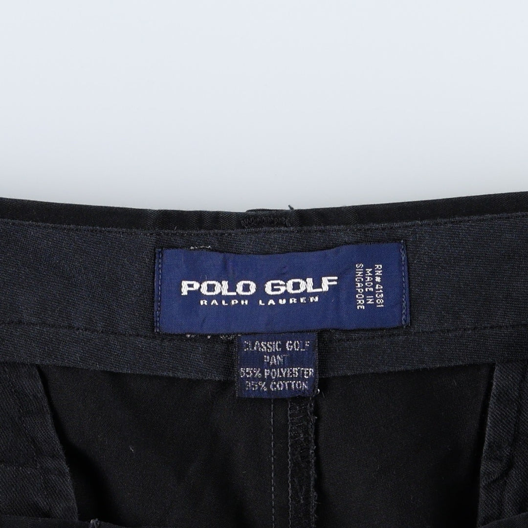 Ralph Lauren POLO GOLF Classic Golf Pant, two-pleat chino pants, men's size W34. polyester navy blue type Vintage Second Hand