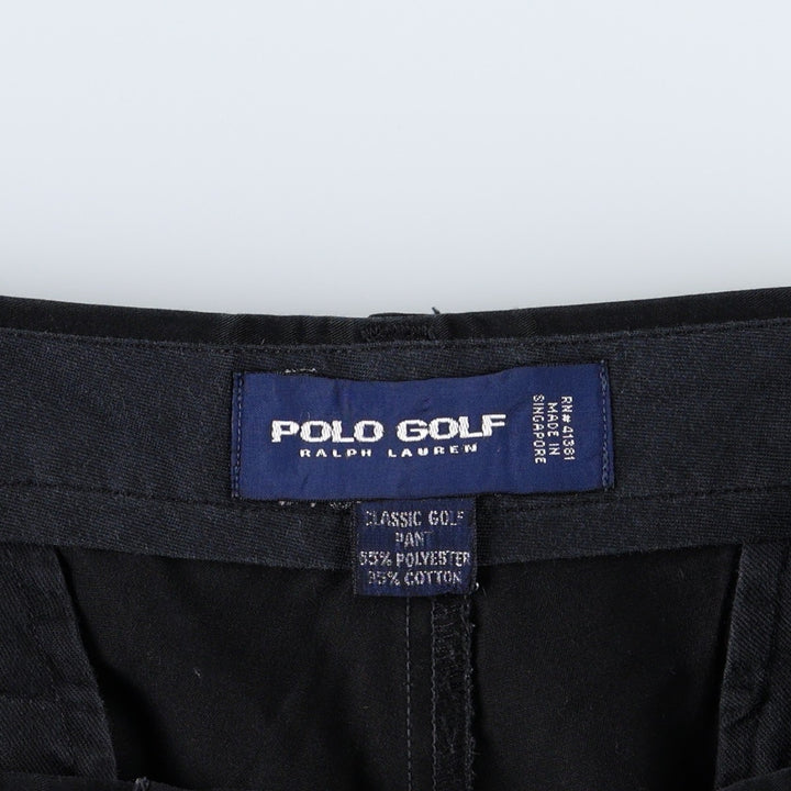 Ralph Lauren POLO GOLF Classic Golf Pant, two-pleat chino pants, men's size W34. polyester navy blue type Vintage Second Hand